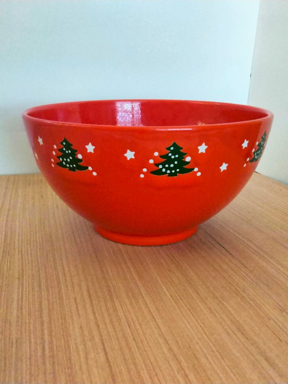 Vtg Waechtersbach Christmas Tree Collection Germany Red Salad Serving Bowl 9"